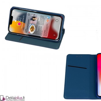 Telone smart magnet  atverčiamas dėklas - mėlynas  (telefonui Apple Iphone 13 Pro)